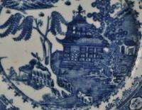 Spode Rock Staffordshire Blue&White Transfer Pearlware Toddy Plate c 