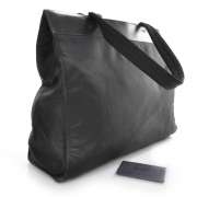 PRADA Tessuto Nylon Leather Logo Tote Bag Purse Black  