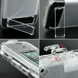 Crystal Plastic Case for iPhone 1st Gen with kickstand + belt clip 