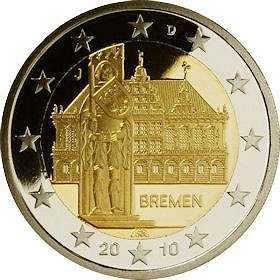 Germany 2 euro 2010 Bremen 1 mint BiMetallic UNC  