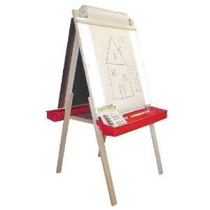 Beka 01027 Split Leg Adjustable Easel, White Board, Chalkboard, Red 