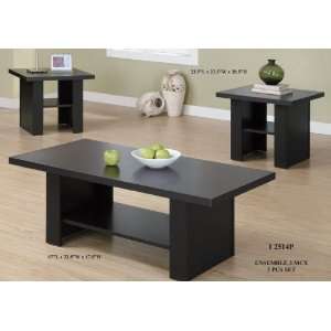  Three Piece Occasional Table Set in Cappuccino: Home 