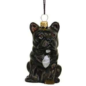  Blown Glass French Bulldog Christmas Ornament: Home 