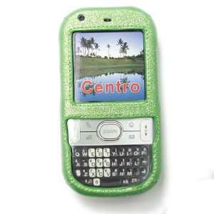  PALM TREO CENTRO GREEN Leather Cover Hard Plastic Snap On 