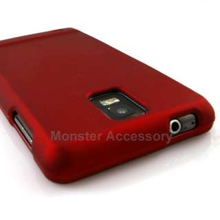 Red Rubberized Hard Case Snap On Cover For Samsung Infuse 4G  
