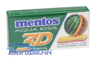 Mentos Aqua Kiss 3D Melon Pineapple Sugarfree Gum 2pack  