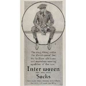  1915 ORIG. Ad Interwoven Socks Man J. C. Leyendecker 