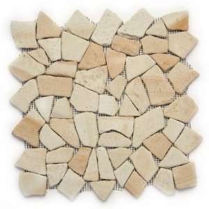   Pebbles 12 x 12 Interlocking Mesh Tile in Bamboo
