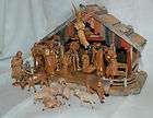 vintage kuolt italian carved wood nativity scene 21 pc ort