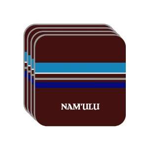 Personal Name Gift   NAMULU Set of 4 Mini Mousepad Coasters (blue 