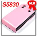 FLIP LEATHER CASE COVER SAMSUNG GALAXY ACE S5830 PINK  