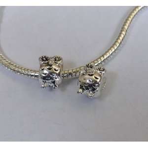  925 Sterling Silver Owl Charm Bead for Bracelet or 