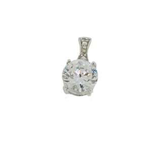   Brilliant Cut Cubic Zirconia Pendant Necklace With Chain: Jewelry