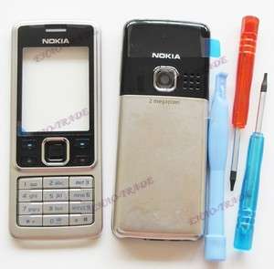 Metal full Housing Cover Faceplate For Nokia 6300 Silve  