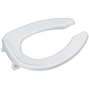  Heavy Duty Open Front Elongated Toilet Seat   White: Home 