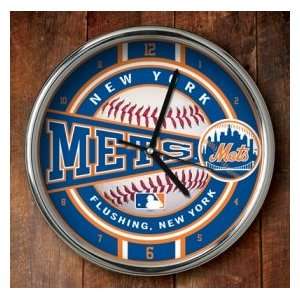  New York Mets Chrome Wall Clock