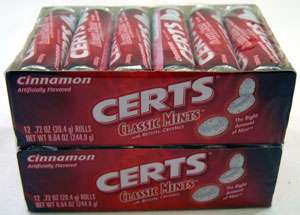 Certs Classic Mints 5 Flavors Candy Boxes Fruit Cin Pep  