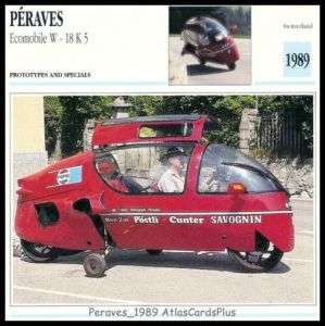 Bike Card 1989 Peraves Eco mobile BMW 1000, plane like  