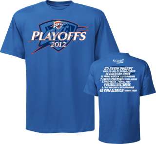 Oklahoma City Thunder 2012 NBA Roster Playoff T Shirt  