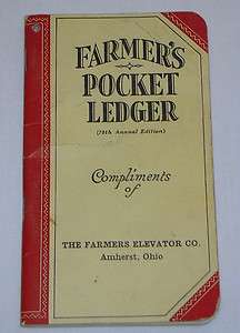 Old Unused 1944/45 Farmers Pocket Ledger John Deere Advertising 