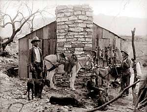 Old West Photo,Western LIfe, A Trappers Cabin  