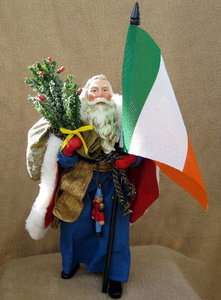 ITALY Collectible Santa Statuette with Italian Flag  