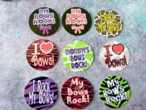 50 Precut Girly My Bows Rock, Ect Bottle Cap Images  