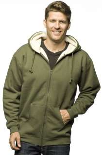 Independent Mens Sherpa Lined Full Zip Hooded Sweatshirt Hoodie 