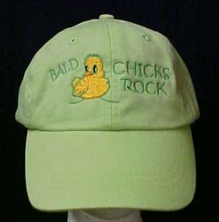 Bald Chicks Rock Chemo Hat Adams Lime Baseball Cap  