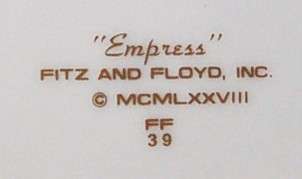 Estate Treasure. Lovely Circa 1978 Fitz & Floyd Empress Octagonal 