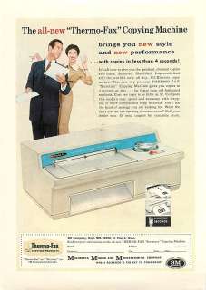 1958 Thermo  Fax Copying Machine   Old Print Ad  