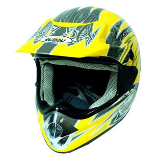New Adult Motocross Motorcross MX ATV DirtBike Helmet Racing Yellow S 