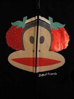 NEW! Paul Frank Strawberry Head Hoodie Jacket With Built In Headphones 