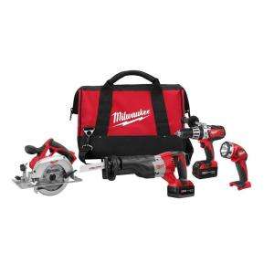 Milwaukee M18 Red Lithium 18 Volt 4 Tool Combo Kit 2690 24 at The Home 