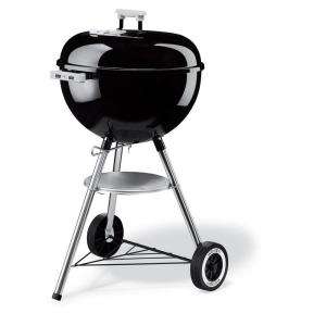 WeberOne Touch Silver 18 1/2 in. Charcoal Kettle Grill in Black