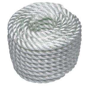 Everbilt 1/2 in. x 50 ft. Twisted Nylon & Polyester Rope White 18002 