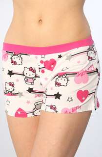 Hello Kitty Intimates The Pink Power Short Set in White and Fuchsia 