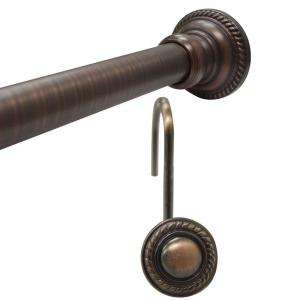  Home Fine Rope Shower Rod and Hooks Value Pack in Oil Rubbed Bronze 