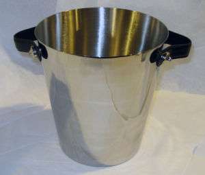 Stainless Steel large ice bucket with leather handles  