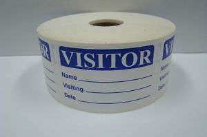 250 2x3 Blue Visitor Name Tag Badge Labels Stickers  