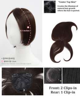 Clip in on Side Swept Bangs Top Cover Hair Extension Hairpiece 