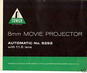 Tower 9292 Automatic 8mm Movie Projector Instruction Manual  