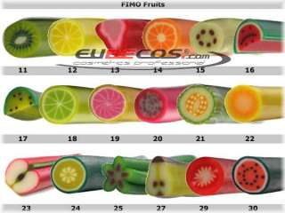 Fimo Fruits Veggies Nail Art Stangen 5cm Freie Auswahl  