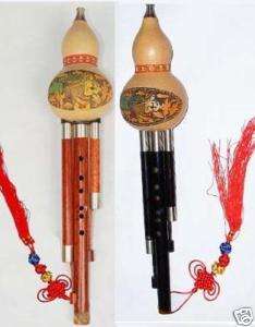 professional wooden pipe hulusi flute with two drones  