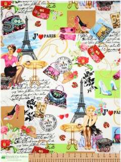 Timeless Treasures Love April in Paris ~25x44 REMNANT  