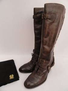   DK Brown KNEE & ANKLE Two Way Wear Leather Boots UK4 EU37  