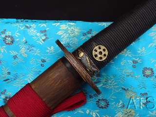   Folded Steel Japanese Fish Katana Sword Full Tang Razor Sharp  