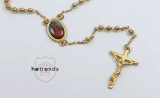 Luxus Rosenkranz Maria Klassik AC 585 Gold Plated Kreuz Jesus Gott 