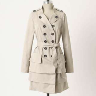TIERED Trench Coat/Dress Two Paths Jacket Long Belt NWT  