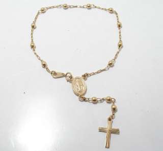 Rosary Rosario Bracelet REAL 14K Yellow Gold 3mm 3.5gr  